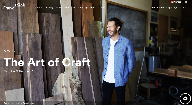 new Frank & Oak website