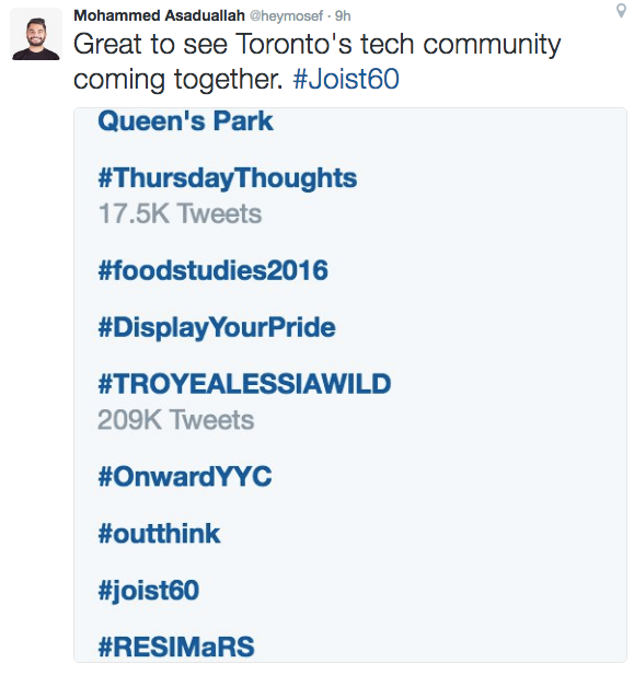 #Joist60 trending hashtag