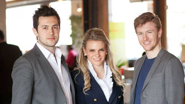 Anatoliy Melnichuk, Michele Romanow and Ryan Marien at Buytopia