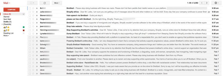 Shopify and Breitbart