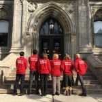 Code for Canada fellows. From left: Daniel Tse, Santiago Mendoza, Sophie Sengmany, Raluca Ene, Christine Lee and Leon Lukashevsky.