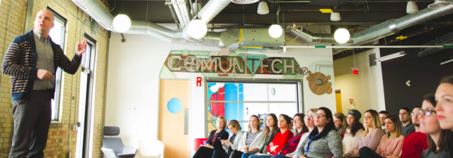Discussion at Communitech workspace