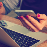 Woman holding a phone