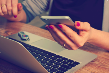 Woman holding a phone