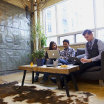 Sensibill employees Preetinder Kaur, Arindam Bhadra and Jan-Lukas Wolf at the company’s Toronto office.