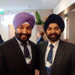 Minister Navdeep Bains and Ajay Banga, CEO of Mastercard | BetaKit