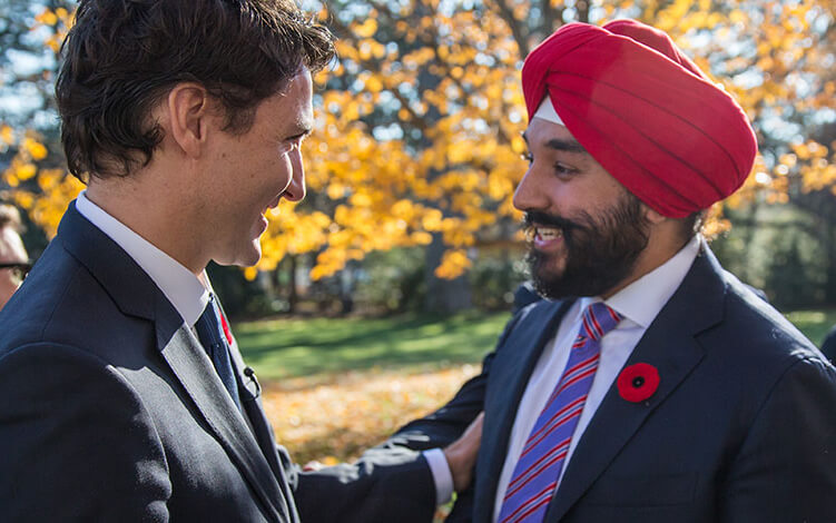 Justin Trudeau and Navdeep Bains