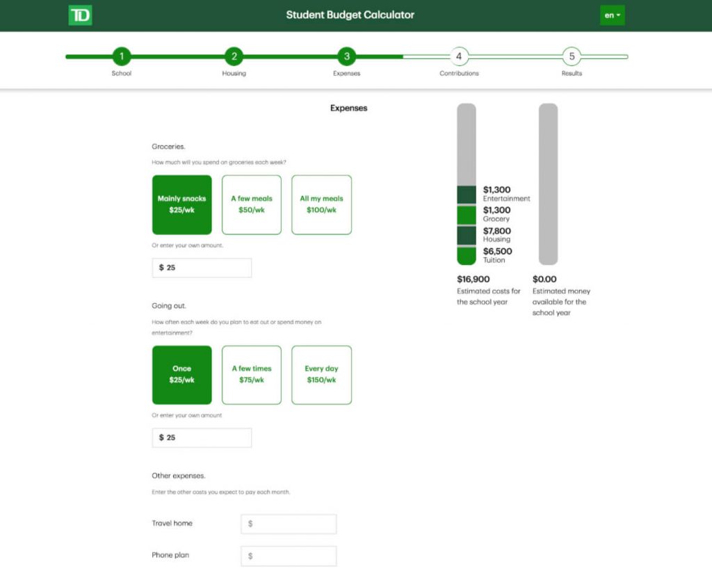 TD Lab financial literacy tool