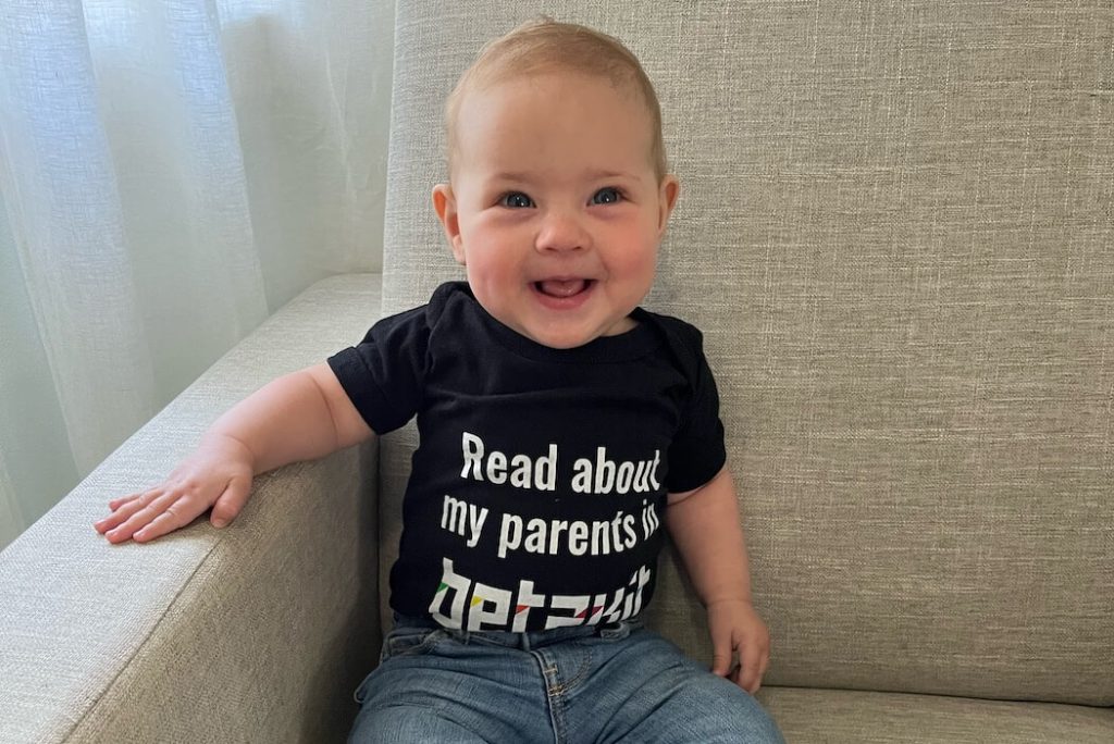 Erin Bury and Kevin Oulds' baby. June 2022 | BetaKit