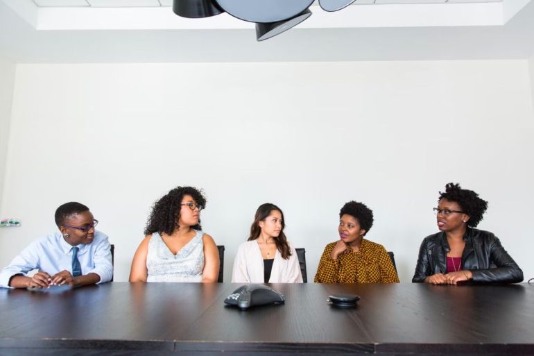 Women in a board room