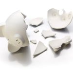 broken white piggy bank
