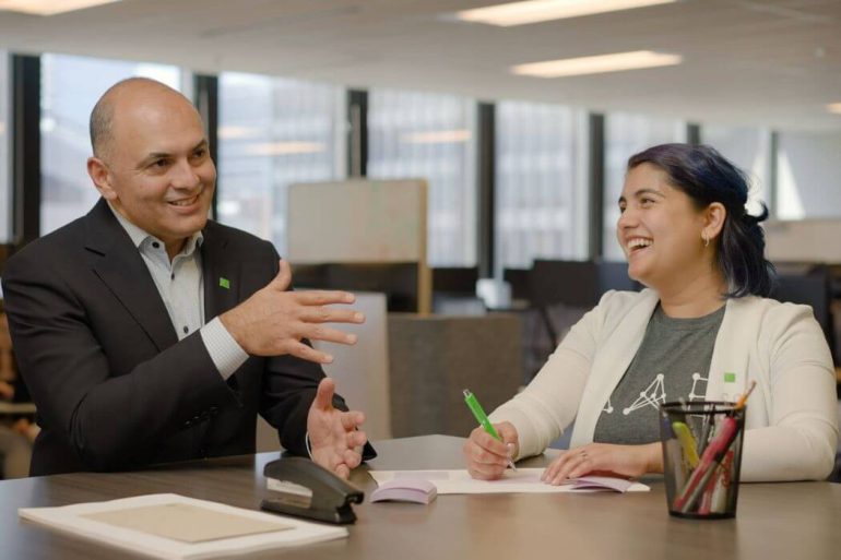 TD advisor with a woman