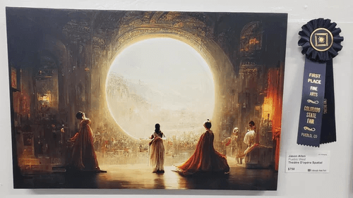AI art that won first place at a state fair arts competition.