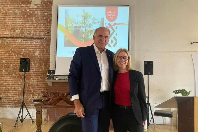 Startup Montreal's Liette Lamonde and Minister Fitzgibbon