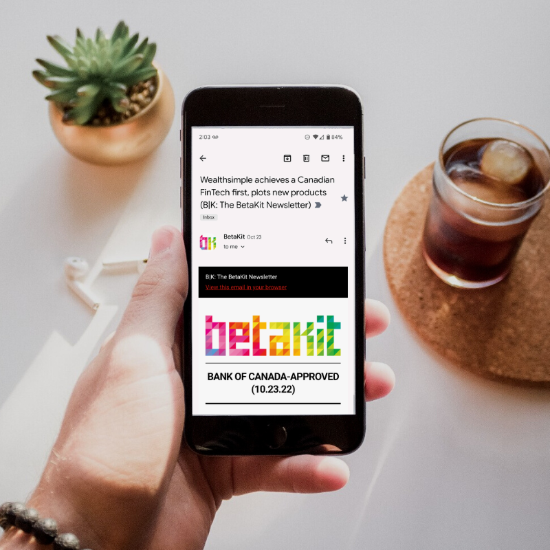 BetaKit Newsletter on mobile phone