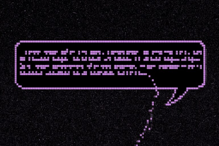 Pixelated chat bubble