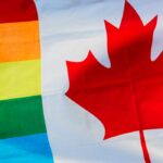 Pride and Canadian flags