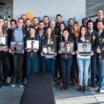 Busbud team posing for a photo