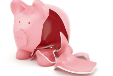 Broken piggy bank