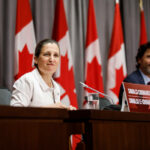 PM Trudeau and DPM Freeland speaks with media in West Block. July 16, 2020