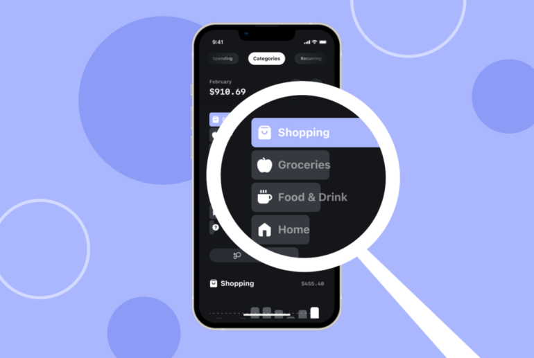 the user interface of Billi, the budgeting app