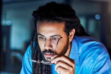 Man working on a computer