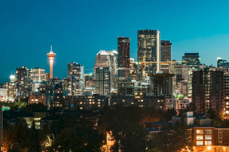 Calgary night skyline