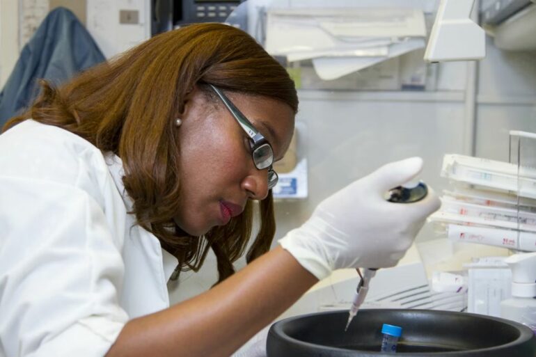 Woman working in a lab