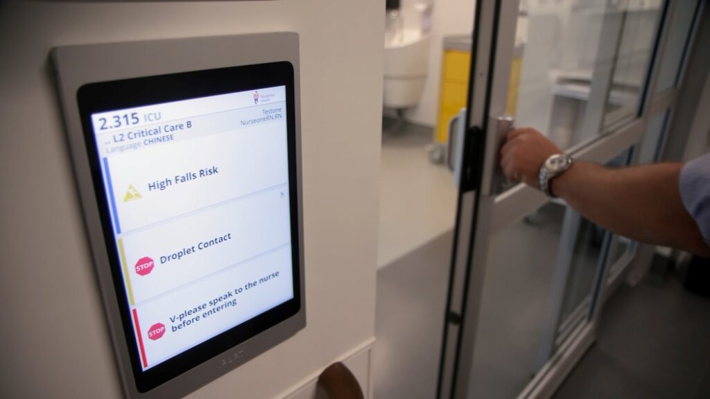 MySignal tablet at the Cortellucci Vaughan Hospital credit to Mackenzie Health