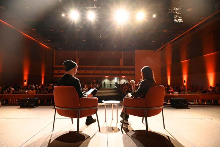 Marie Chevrier Schwartz speaking at SAAS NORTH 2024.