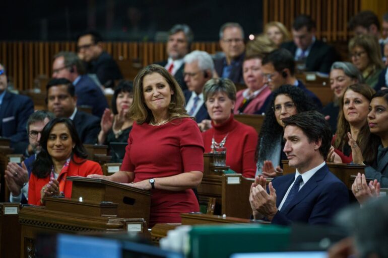 Chrystia Freeland and Justin Trudeau