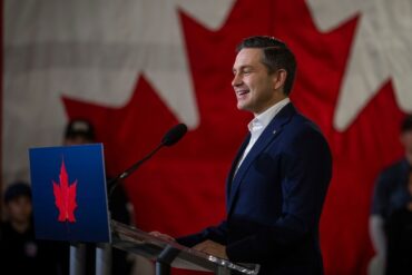 Pierre Poilievre at a rally in Osoyoos, BC, on April 3, 2025.