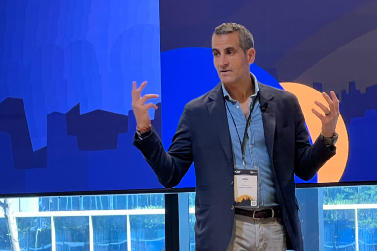 Som Seif on stage during Toronto Tech Week