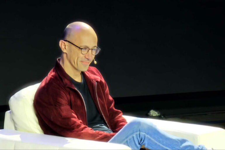 Tobi Lütke on stage Toronto Tech Week's Homecoming event.