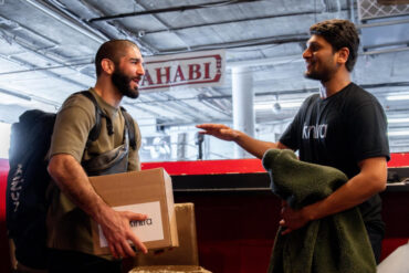 Aiemann Zahabi with a Kintra team member at Tristar gym.